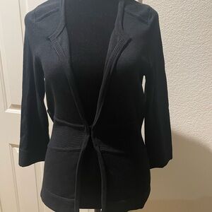 White House Black Market Black Fitted Blazer with Notched Lapels